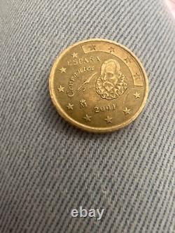 Rare 50 cent coin, year 2001, very good condition