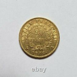 Rare And Very Beautiful 20-franc Gold Coin 1815 A Napoleon I One Hundred Days Quality