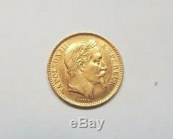 Rare And Very Beautiful Piece Of 20 Gold Francs 1864 Bb Bb Large Variety Napoleon III