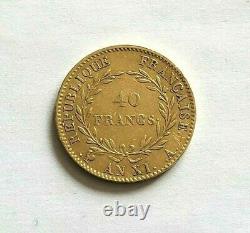 Rare And Very Beautiful Piece Of 40 Francs Gold An XI A Napoleon I Variety Without Point