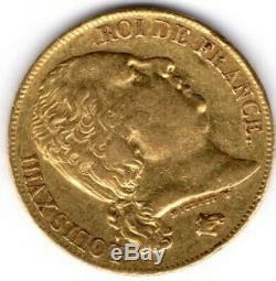 Rare Gold 20 Francs Louis XVIII 1819 T