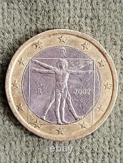 Rare Italian 1 Euro Coin of Leonardo da Vinci 2002 VERY RARE