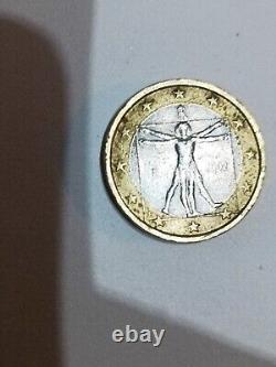 Rare Italian 1 euro coin, Leonard de Vinci, error, excellent condition