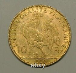 Rare Rare Sup 10 Francs Or Type Coq 1900 Year Very Hard To Find