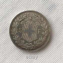 Rare and Very Beautiful 5 Francs Silver Swiss 1907 B Berne