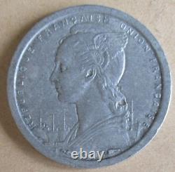 Réunion Island 1 Franc 1948 Hybrid Type French Union, Lec# 50. Very rare