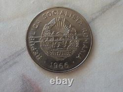 Romania, 25 Bani 1966, raised stripes obverse and reverse, uncirculated, Very rare