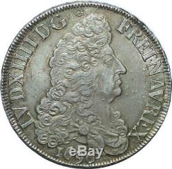 S2350 Very Rare R4 Ecu Louis XIV For 9 8 The 1690 Reverse Rennes Silver Sup