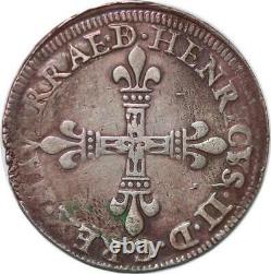 S2480 Unpublished Very Rare Navae-bearn Henri III Quarter Of The Ecus 1583 Pau