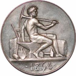 S6496 Very Rare Token Mines de Graissessac Hérault 1864 Silver 500 ex