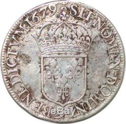 S652 Very Rare Louis XIV Shield Tie 1679 9 Rennes Magnificent Portrait Silver