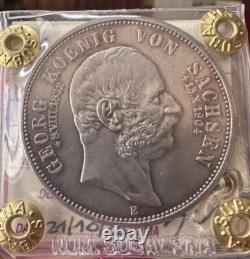 Saxony German Empire 5 Mark 1904 and Very Rare Sealed Mint State