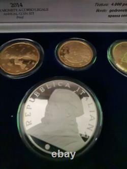 Set Italy 2014 Be Proof + 5 Euro Silver 4000 Very Rare Copies
