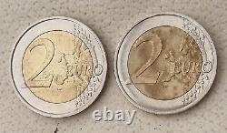 Set of 2 rare 2 euro coins in very good condition. Possibility to buy one coin.