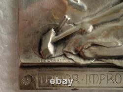 Silver Art / Nouveau plaque signed A. BERTRAND VERY RARE