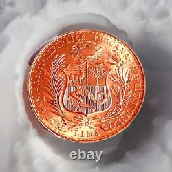 Splendid and very rare 100 soles gold coin Peru 1960