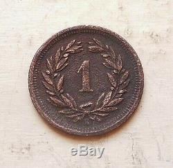 Switzerland 1 Rappen 1855 B Very Rare