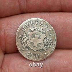 Switzerland 20 Rappen 1851 Bb - Very Rare #5m16