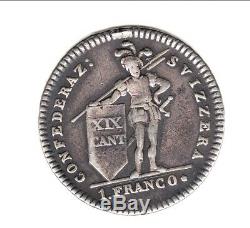 Switzerland Ticino Very Rare 1 Franco 1813