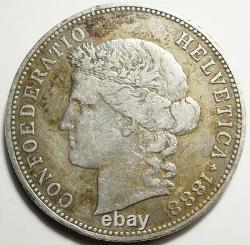 Switzerland Very Rare 5 Francs Argent 1888b (25.000 Ex.)