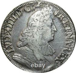 T1326 Tres Rare Ecu Louis XIV Tie 1673 L Bayonne Silver Silver
