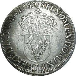 T1533 Very Rare Half 1/2 Ecu Louis XIV Bust Juvenile 1662 L Bayonne Silver
