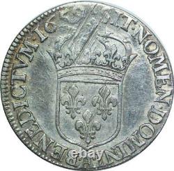 T1534 Very Rare Half 1/2 Ecu Louis XIV Bust Juvenile Silver 1659 In Paris