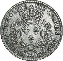 T1573 Very Rare Half 1/2 Ecu Br Oliviers Louis XV 1732 Pau Bearn Silver Silver