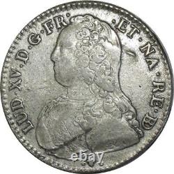 T1573 Very Rare Half 1/2 Ecu Br Oliviers Louis XV 1732 Pau Bearn Silver Silver