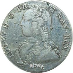 T1583 Tres Rare Half 1/2 Ecu Br Oliviers Louis XV 1727 Z Grenoble Silver Silver