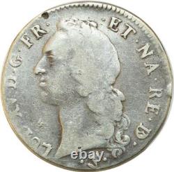 T1704 Very Rare Louis XV Ecu with Headband 1751 Pau Bearn Silver F offer