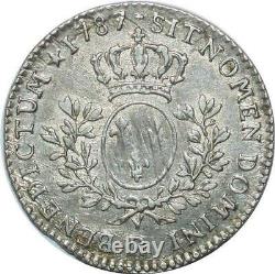 T1886 Tres Rare 1/5 Ecu Louis XVI 1787 R Orléans Silver Sup