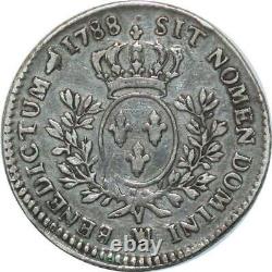 T1890 Tres Rare 1/5 Ecu Louis XVI 1788 Ma Marseille Silver Silver