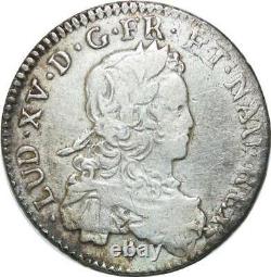T1941 Tres Rare 1/6 Ecu De France Louis XV 1713/21 X Amiens Silver Silver