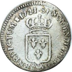 T1941 Tres Rare 1/6 Ecu De France Louis XV 1713/21 X Amiens Silver Silver