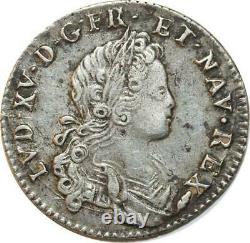 T1999 Tres Rare 20 Sols 1/6 Ecu France Louis XV 1720 X Amiens Silver Silver