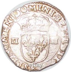 T3770 Tres Rare Louis XIII 1/4 Quarter Ecu 1611 K Bordeaux Silver Circle