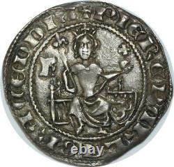 T9537 VERY RARE Cyprus Large Kingdom Pierre II in Jerusalem Silver