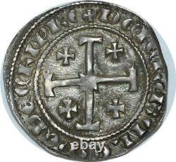 T9537 VERY RARE Cyprus Large Kingdom Pierre II in Jerusalem Silver