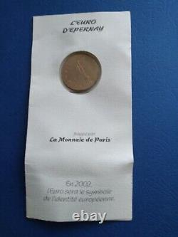 Test Piece 1 Euro 1998 Epernay with Champagne Cork Very Rare