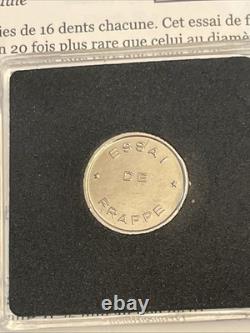 Test strike on 10 Francs 1986, 3 series of very rare grooves, 18.4 mm