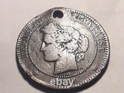 Third Republic 10 Centimes Ceres 1871 K Very rare, but pierced