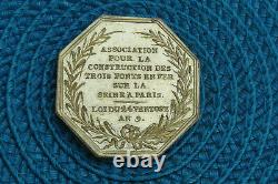 Three iron bridges over the SEINE in PARIS Brass token VERY RARE in brass