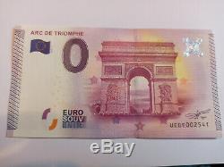 Tourist Ticket Zero Euro, Arc De Triomphe, 2015, New, Very Rare