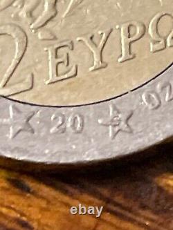 Translation: Very rare Greek 2002 2 Euro coin