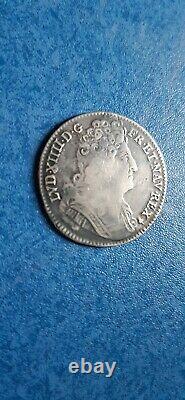 Tres Rare 1/4 Ecu Louis XIV 3 Crowns 1711 S Reims Silver Silver Mint