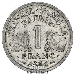 Tres Rare 1 Franc 1944 Small C State French Bazor Ttb France Aluminium
