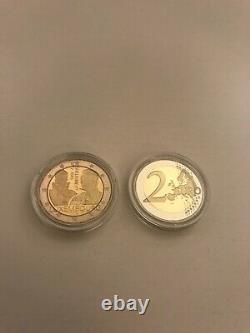 Tres Rare 2 Eur Luxembourg 2018 Be Proof Duc Guillaume 1st Bridge And Lion Points