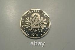 Tres Rare 2 Francs 1991 Be Coin Strikerare Fdc 67 Neuve