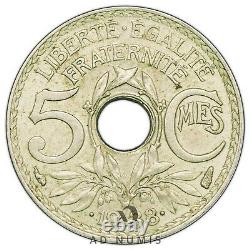 Tres Rare 5 Centimes 1938 Star Lindauer France Ttb+/sup Maillechort